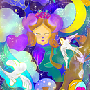 The Spirited 🌿💜🐑. Un progetto di Teoria del colore, Illustrazione digitale, Disegno, Illustrazione tradizionale, Pittura ad acquerello e Design di Sandra Kimura - 07.05.2025