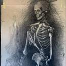 Anatomy Drawing of Skeleton. Un proyecto de Dibujo, Dibujo anatómico, Dibujo realista, Dibujo artístico, Dibujo de Retrato y Dibujo a lápiz de Jana Žitňáková - 11.05.2025