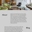 Mid Century Modern - Landing Page Ein Projekt aus dem Bereich Webentwicklung, Webdesign, Informatik, UX / UI, CSS, HTML und Programmierung von Uma Granado Diaz - 12.05.2025