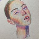 Colored pencil portrait . Un progetto di Disegno con matite colorate, Disegno, Disegno di ritratti e Sketchbook di ahmedibra_17 - 14.05.2025