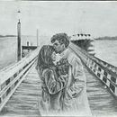 "a kiss in the harbor"- Graphite Light and Shade Study. Projekt z dziedziny Trad, c, jna ilustracja,  R, sunek i  Sztuki piękne użytkownika Elijah Jane - 14.05.2025
