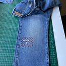 Sashiko-Inspired Embroidery on Jeans. Arts, Crafts, Embroider, Mindfulness, Meditation, Upc, and cling project by natalie_md - 05.16.2025