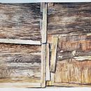 Puerta de madera ejercicio  texturas . Fine Arts, Painting, and Watercolor Painting project by Julio César - 05.20.2025