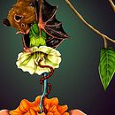 Tzinacán y la creación del cempoalxóchitl. Un projet de Illustration numérique, Peinture numérique, Dessin, Illustration traditionnelle, Illustration naturaliste , et Dessin réaliste de Diana Olvera - 22.05.2025