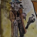 Detective Doggo. Character Creation. Un progetto di Illustrazione tradizionale, Disegno, Pittura, Pittura ad acquerello, Stor, telling e Creatività di manos2 - 25.05.2025