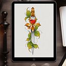 Golden Dagger . Ilustração digital, Ilustração tradicional, e Desenho de tatuagens projeto de Laura Daniela Ordoñez - 25.05.2025