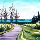 Lake Ontario Walking Trail in Gouache. Projekt z dziedziny Sketching,  R, sunek, Trad, c, jna ilustracja,  R, sunek architektoniczn, Sketchbook i Malowanie gwaszami użytkownika lindsayhogg - 26.05.2025