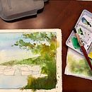 Impressionist Seascape in watercolour. Projekt z dziedziny Ilustracja naturalist, czna,  Malarstwo, Malowanie akwarelą, Architektura krajobrazu i  Sztuki piękne użytkownika Arsche Feuer - 02.06.2025