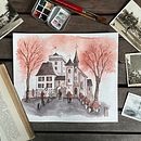 Mittelalterliche Stadt. Traditional illustration, Drawing, and Watercolor Painting project by Anke Weber - 06.02.2025