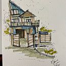 House Sketching Practice Ein Projekt aus dem Bereich Skizzenentwurf, Sketchbook und Illustration mit Tinte von Marie Lam - 07.06.2025