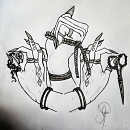Tattoo practice . Un progetto di Illustrazione tradizionale, Illustrazione digitale, Disegno, Disegno a matita, Bozzetti e Design di tatuaggi di Jamie - 09.06.2025