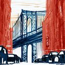 Dumbo, Brooklyn opnieuw vormgegeven met spontane en gedurfde energie. Een project van Digitale illustratie, Digitale tekening y  Digitaal schilderij van Susie Ang - 17.06.2025