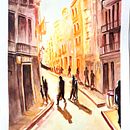 Cidade luz, Barcelona. Desenho, Ilustração tradicional, Artes plásticas, Pintura, e Pintura em aquarela projeto de Dimitra - 19.06.2025