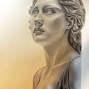 this project is a pencil and graphite drawing inspired by a sculpture. Drawing, Arts, Crafts, Fine Arts, Design, Creativit, Pencil Drawing, Children's Illustration, and Portrait Drawing project by ARior sx - 06.25.2025