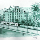 Poésie urbaine en vert : une aquarelle monochrome étape par étape. Un projet de Aquarelle, Carnet de croquis , et Dessin de amroldan94 - 28.06.2025