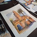 Voyage au Maroc. Een project van  Architecturale illustratie,  Tekening, Traditionele illustratie, Schilderij, Sketchbook,  Schetsen y Aquarelschilderen van Roger Ducobu - 29.06.2025