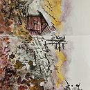 Un croquis au graphite et à l'encre pour une maison dans les montagnes alpines. Un projet de Illustration à l'encre, Esquisse , Carnet de croquis, Créativité, Aquarelle , et Théorie des couleurs de wajiha_swrr - 30.06.2025