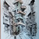 Béton japonais Ein Projekt aus dem Bereich Traditionelle Illustration, Zeichnung und Aquarellmalerei von laure_touvet40 - 01.07.2025