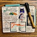 Carnet de gratitude : June 2025 sketchbook. Un proyecto de Ilustración tradicional, Dibujo, Stor, telling y Sketchbook de Stig Legrand - 09.07.2025