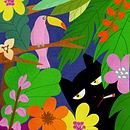 Kitty goes to the jungle. Projekt z dziedziny R, sunek c, frow, Ilustracja c, frowa,  R, sunek, Trad, c i jna ilustracja użytkownika Jowelle Dfouni - 12.07.2025