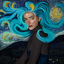 De sterrenvrouw. Een project van Digitale illustratie,  Tekening,  Ontwerp y Digitaal ontwerp van Patricia Veronica Gómez Campanelli - 17.07.2025