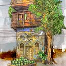 A Street Called Memory. Een project van  Architecturale illustratie, Digitale illustratie,  Tekening, Verhaallijn y  Schetsen van Sadaf Mirza - 18.07.2025