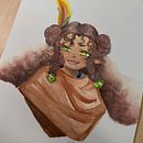 Mango (DnD Profile Picture Commission). Een project van Traditionele illustratie,  Tekening,  Beeldende kunst, Ontwerp van personages y Aquarelschilderen van Nay Zaw - 21.07.2025