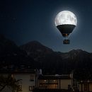 Un Sueño en Globo de Luna Llena. Un projet de Composition photographique, Photographie numérique, Photomontage, Postproduction photographique , et Retouche photographique de William Ayala - 22.07.2025