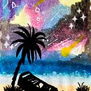 El espacio desde la playa . Artes plásticas, Pintura, Ilustração tradicional, e Pintura em aquarela projeto de adaza94 - 22.07.2025