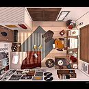 Background: habitación 80's. Een project van Digitale illustratie y Geanimeerde Illustratie van Liss Gallardo - 22.07.2025