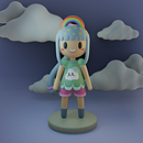 My character, Sora's 3D Model ♥. Un progetto di Modellazione 3D, Character design, Illustrazione digitale e Illustrazione tradizionale di dnbrbb - 23.07.2025