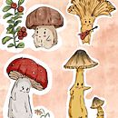 Mushroom stickers . Projekt z dziedziny Projektowanie postaci, R, sunek c, frow, Ilustracja c, frowa,  R i sunek użytkownika shaizashairin - 23.07.2025