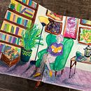 Relaxing. Un projet de Esquisse , Créativité, Dessin, Illustration traditionnelle, Aquarelle, Peinture gouache , et Carnet de croquis de whitney_hoiberg - 24.07.2025