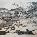 Funtenensee - Meiringen . Projekt z dziedziny  R, sunek, Trad, c, jna ilustracja,  R, sunek atramentem, Sketchbook i Sketching użytkownika Didier Van Impe - 26.07.2025