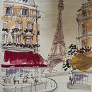 Café de Paris . Drawing, Watercolor Painting, Architectural Illustration, Sketchbook, Ink Illustration, and Sketching project by sheehyguylaine - 07.30.2025