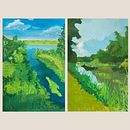 Ujście Jeziorki. Un proyecto de Pintura gouache, Pintura, Bellas Artes e Ilustración naturalista				 de bushovnikov - 01.08.2025