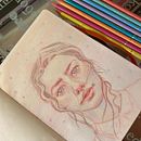 Dibujo del retrato con lápices de colores. Un progetto di Disegno con matite colorate, Disegno, Disegno di ritratti e Sketchbook di Belén Trinidad - 02.08.2025