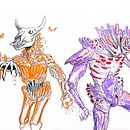 Zooantropos fúngicos.. Un progetto di Creatività, Disegno, Illustrazione tradizionale e Sketchbook di Julen Romero Angulo - 03.08.2025