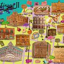 Mapa del Centro Histórico de la Ciudad de México II. Un projet de Illustration traditionnelle, Illustration numérique , et Dessin de Paulina Esperanza Guerrero Rojas - 05.08.2025