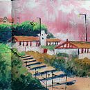 Gouache painting of urban landscapes . Gouache Painting, Traditional illustration, and Painting project by elaine Roe - 08.06.2025