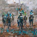 carrera de caballos. Un progetto di Pittura acrilica, Belle arti e Pittura di Cristian Espínola - 10.08.2025