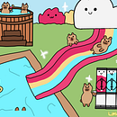 Capybara Waterpark By LittleTootScoot. Character Design, and Digital Illustration project by jo_417801 - 08.13.2025