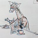 Professor G. Raffe loves pie. Un proyecto de Diseño de personajes, Ilustración infantil, Dibujo y Dibujo a lápiz de Harley Christensen - 18.08.2025