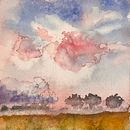 Paisaje en acuarela. Een project van Traditionele illustratie y  Beeldende kunst van Andrea Vanegas Villamil - 20.08.2025