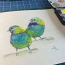 Final Project for the Artistic Watercolor Techniques for Illustrating Birds Course - by Sarah Stokes. Een project van Traditionele illustratie, Aquarelschilderen, Realistische tekening y Naturalistische illustratie van Christiane Dias - 21.08.2025