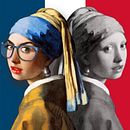 La ragazza con l'orecchino di perla versione standard moderna. Un progetto di Fotografia digitale, Illustrazione digitale, Composizione fotografica, Creatività, Design digitale e Graphic design di Claudia Karlgård - 22.08.2025