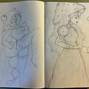 mushroom princess. Un projet de Conception de personnages, Dessin, Dessin au cra, on, Carnet de croquis , et Esquisse  de Giulia Partesana - 24.08.2025