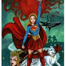 Supergirl: Woman of Tomorrow. Een project van Stripboek, Ontwerp van personages, Traditionele illustratie, Schilderij,  Acr y lschilderij van Carlos Luis Díaz Rodríguez - 29.08.2025
