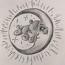 moon tattoo design. Een project van  Tatoeageontwerp van Anaé Monique McFarland - 02.09.2025