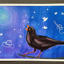 BlackBiird . Lukisan, Kreativitas, Dan Lukisan Cat Air proyek oleh ellen_lintzen - 09.04.2025